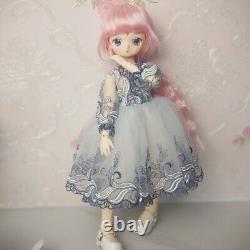 1/4 BJD Doll SD Ball Joint Doll Resin Girl Cartoon Eyes Face Makeup Full Set Toy