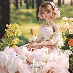 1/4 BJD Doll SD Ball Joint Resin Doll Pretty Girl Pink French Dress Full Set Toy