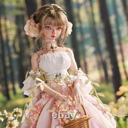 1/4 BJD Doll SD Ball Joint Resin Doll Pretty Girl Pink French Dress Full Set Toy