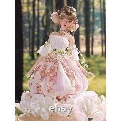 1/4 BJD Doll SD Ball Joint Resin Doll Pretty Girl Pink French Dress Full Set Toy