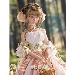 1/4 BJD Doll SD Ball Joint Resin Doll Pretty Girl Pink French Dress Full Set Toy