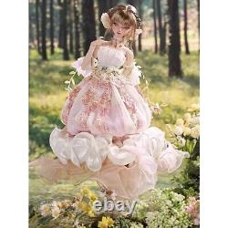 1/4 BJD Doll SD Ball Joint Resin Doll Pretty Girl Pink French Dress Full Set Toy