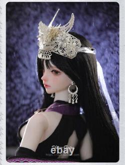 1/4 BJD Doll SD Girl Female Resin Ball Jointed Body FULL SET Toy Eyes Faceup Wig
