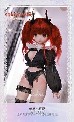 1/4 BJD Doll Sexy Woman Ball Jointed Cartoon Eyes Wig Clothes Girls Toy FULL SET