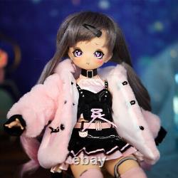 1/4 BJD Doll Tan Skin Cute Girl Doll with Fashion Clothes Shoes Full Set DIY Toy