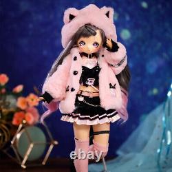 1/4 BJD Doll Tan Skin Cute Girl Doll with Fashion Clothes Shoes Full Set DIY Toy