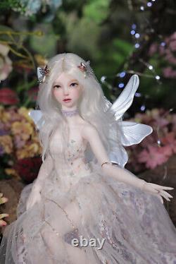 1/4 Resin BJD Doll DIY FULL SET Fairy Wings Girl Ball Joint Face Makeup Hair Toy