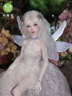 1/4 Resin BJD Doll DIY FULL SET Fairy Wings Girl Ball Joint Face Makeup Hair Toy