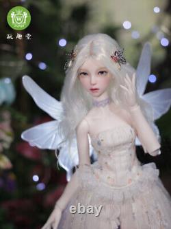 1/4 Resin BJD Doll DIY FULL SET Fairy Wings Girl Ball Joint Face Makeup Hair Toy