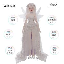 1/4 Resin BJD Doll DIY FULL SET Fairy Wings Girl Ball Joint Face Makeup Hair Toy