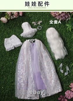 1/4 Resin BJD Doll DIY FULL SET Fairy Wings Girl Ball Joint Face Makeup Hair Toy