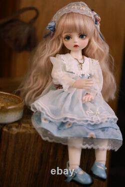 1/6 12in BJD Doll Ball Jointed Girl Wavy Hair Eyes Blue Dress Shoes Full Set Toy