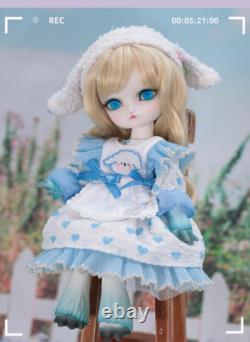 1/6 Animal Body Makeup BJD Doll Resin Jointed Girl Toy Face Up Wig Eyes Full Set