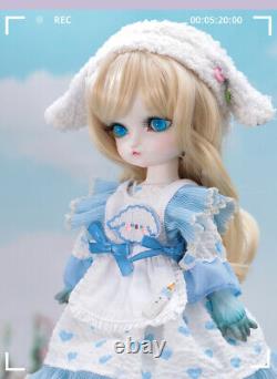 1/6 Animal Body Makeup BJD Doll Resin Jointed Girl Toy Face Up Wig Eyes Full Set