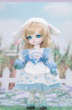 1/6 Animal Body Makeup BJD Doll Resin Jointed Girl Toy Face Up Wig Eyes Full Set