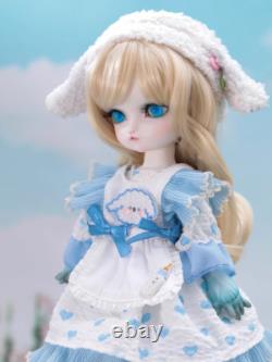 1/6 Animal Body Makeup BJD Doll Resin Jointed Girl Toy Face Up Wig Eyes Full Set
