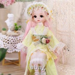 1/6 BJD Doll 11inch 28cm Girl Doll Full Set Dress Clothes with Face Makeup Kia Toy