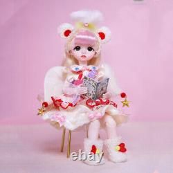 1/6 BJD Doll 28cm Girl Doll with Full Set Outfit Face Makeup Toy Joints Moveable