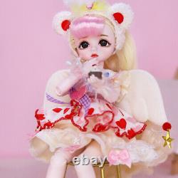 1/6 BJD Doll 28cm Girl Doll with Full Set Outfit Face Makeup Toy Joints Moveable