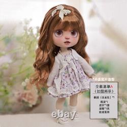 1/6 BJD Doll Cute Girl Ball Jointed Resin Body Eyes Wig Dress Collectible Toys