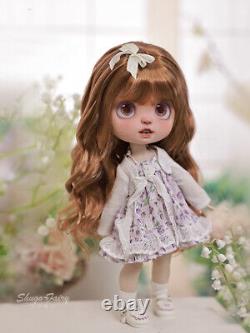 1/6 BJD Doll Cute Girl Ball Jointed Resin Body Eyes Wig Dress Collectible Toys