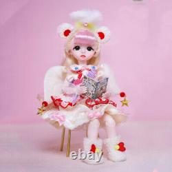 1/6 BJD Doll Cute Girl Doll with Full Set Outfit Face Makeup Moveable Joints Toy