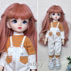 1/6 BJD Doll Girl Face Makeup Full Set Removable Clothes Shoes Wigs Eyes Toys