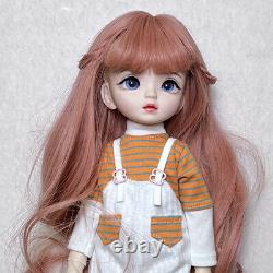 1/6 BJD Doll Girl Face Makeup Full Set Removable Clothes Shoes Wigs Eyes Toys