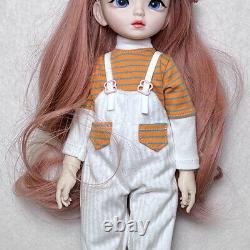 1/6 BJD Doll Girl Face Makeup Full Set Removable Clothes Shoes Wigs Eyes Toys