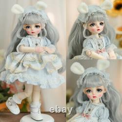 1/6 BJD Doll Mini Girl Doll Toy Full Set with Dress Shoe Wigs Handpainted Makeup