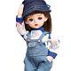 1/6 Bjd Doll Mini Girl Doll With Glitter Blue Eyes Clothes Shoe Hat Full Set Toy