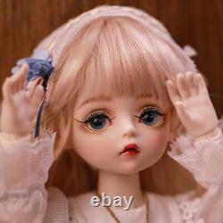 1/6 BJD Doll Mini Girl Doll with Removable Eyes Wigs Shoes Clothes Full Set Toy