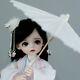 1/6 Bjd Doll Mini Girls With Changeable Eyes Wigs Clothes Umbrella Full Set Toys