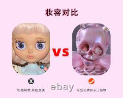1/6 BJD Doll Pink Skeleton Resin Movable Joints with Horns Makeup Fantasy Toys
