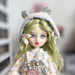 1/6 BJD Doll Pretty 12 inch Girl Doll Green Wigs Handpainted Makeup Full Set Toy