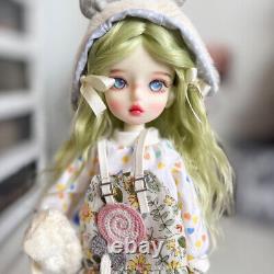 1/6 BJD Doll Pretty 12 inch Girl Doll Green Wigs Handpainted Makeup Full Set Toy