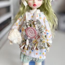 1/6 BJD Doll Pretty 12 inch Girl Doll Green Wigs Handpainted Makeup Full Set Toy