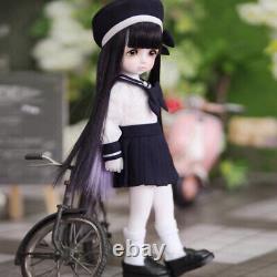 1/6 BJD Doll Resin Ball Joint Doll Campus Girl Long Wig Face Makeup Full Set Toy
