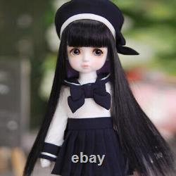 1/6 BJD Doll Resin Ball Joint Doll Campus Girl Long Wig Face Makeup Full Set Toy