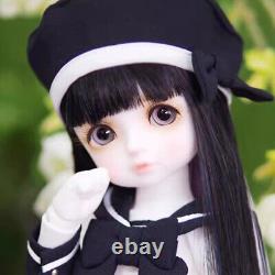 1/6 BJD Doll Resin Ball Joint Doll Campus Girl Long Wig Face Makeup Full Set Toy