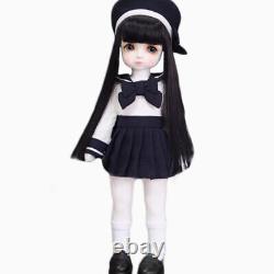 1/6 BJD Doll Resin Ball Joint Doll Campus Girl Long Wig Face Makeup Full Set Toy