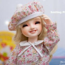 1/6 BJD Doll Smile Girl Toddler Recast Eyes Clothes Wig Face Makeup Full Set Toy