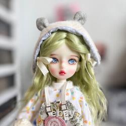 1/6 BJD Doll Toy 11 inch Girl Doll Green Wig Handpainted Makeup Full Set Clothes
