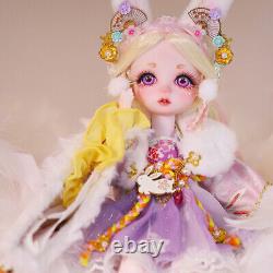 1/6 BJD Doll Toy Full Set with 28cm Dolls Handpainted Makeup Outfits Headwear