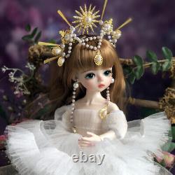 1/6 BJD Doll + White Wedding Dress + Green Eyes + Free Face Makeup Full Set Toy