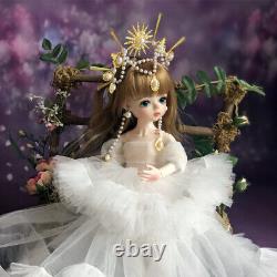 1/6 BJD Doll with Dress Green Eyes Free Face Makeup Full Set Toy for Children