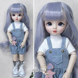 1/6 Mechanical Joints Doll Girl with Outfit Removable Wigs Eyeball Full Set Toy