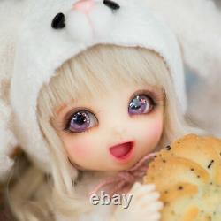 1/8 BJD Doll FULL SET Smile Girl Mini Ball Jointed Body Eyes Face Makeup Wig Toy