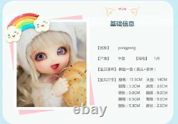 1/8 BJD Doll FULL SET Smile Girl Mini Ball Jointed Body Eyes Face Makeup Wig Toy