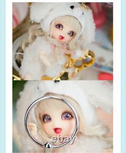 1/8 BJD Doll FULL SET Smile Girl Mini Ball Jointed Body Eyes Face Makeup Wig Toy